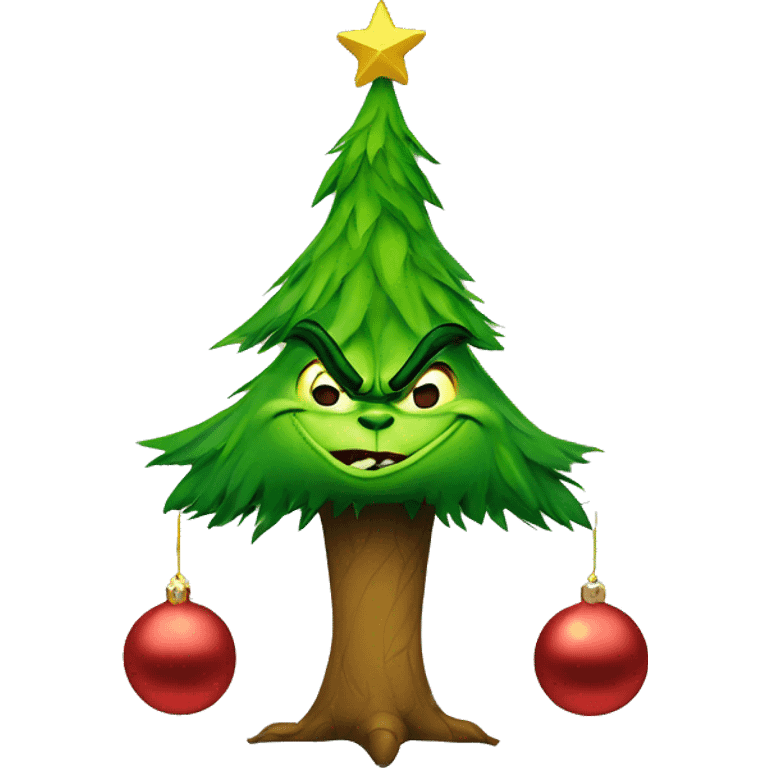 Christmas tree and the grinch  emoji