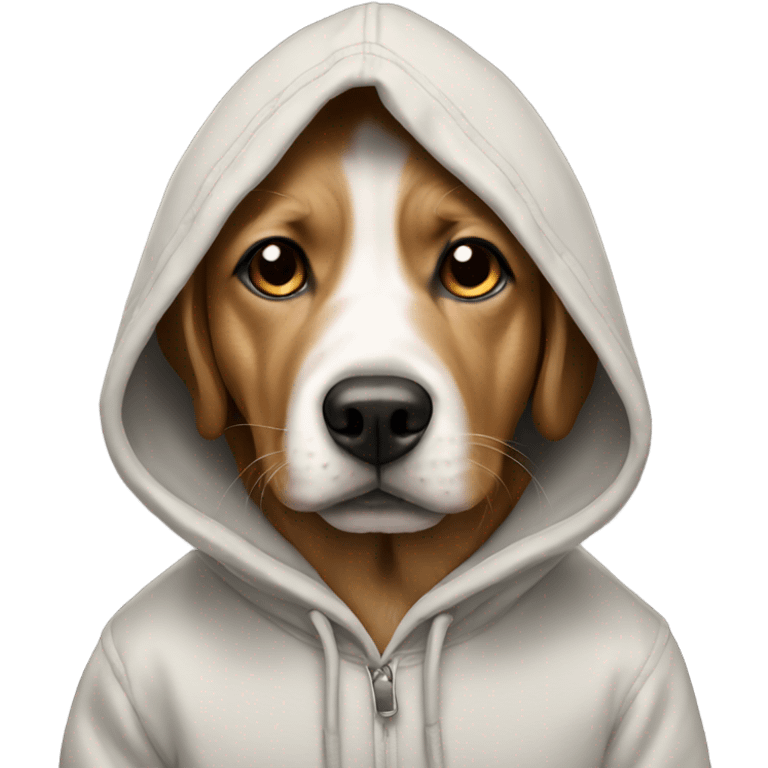 Dog wearing a hoodie emoji