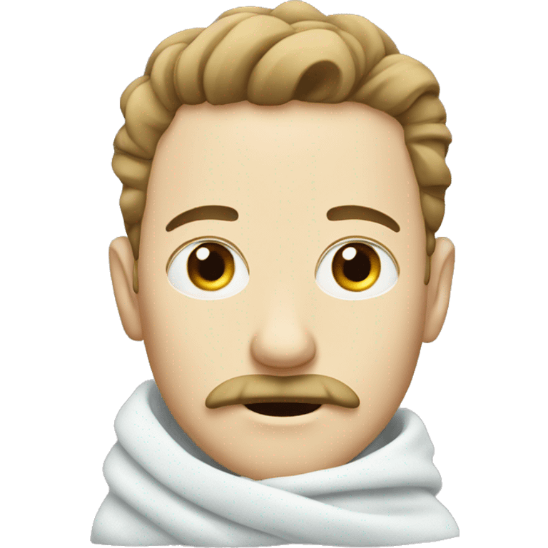 Pale guy moustache covered in blanket emoji