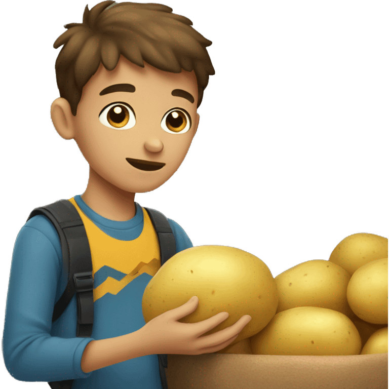 Boy with potato emoji