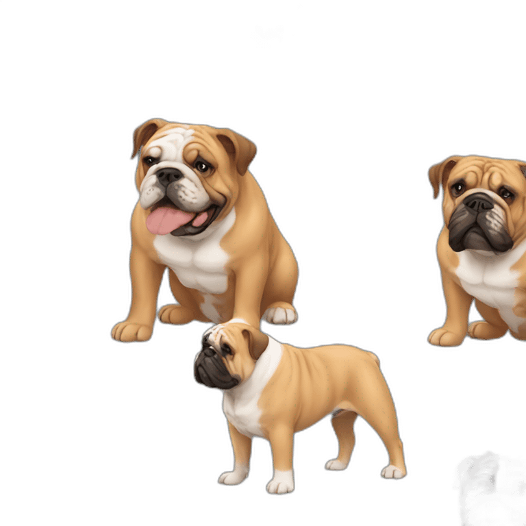 english bulldog and bullmastiff emoji