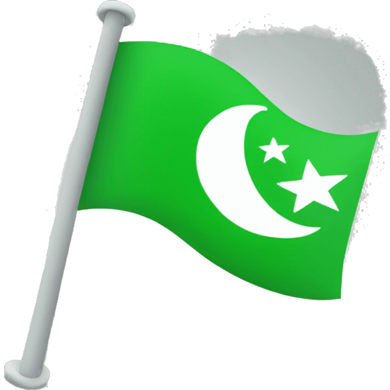 A flag that is green and has three white stars and a white crescent as well emoji