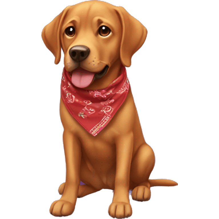 Red lab wearing bandana  emoji