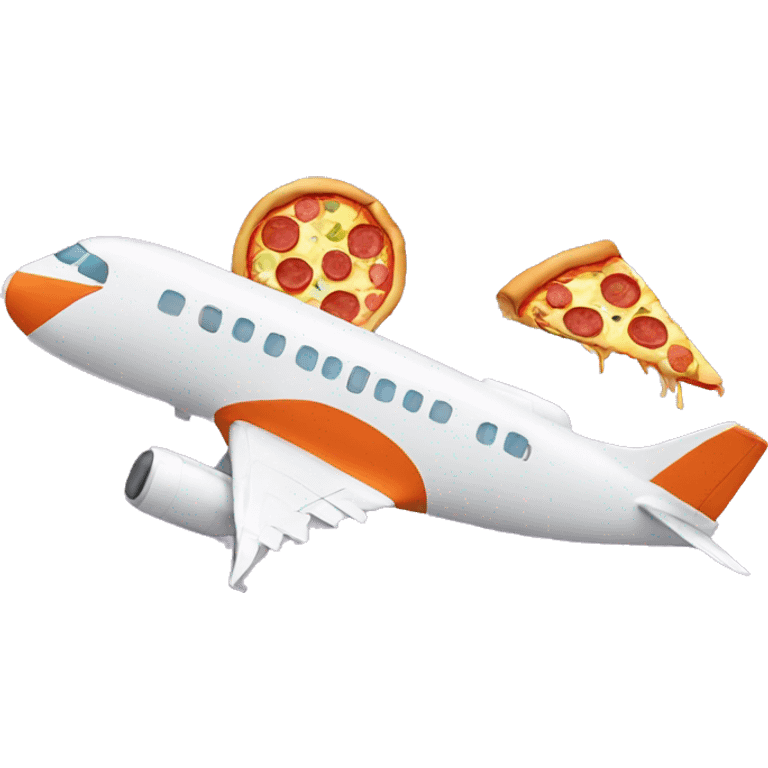 plane with a pizza design emoji