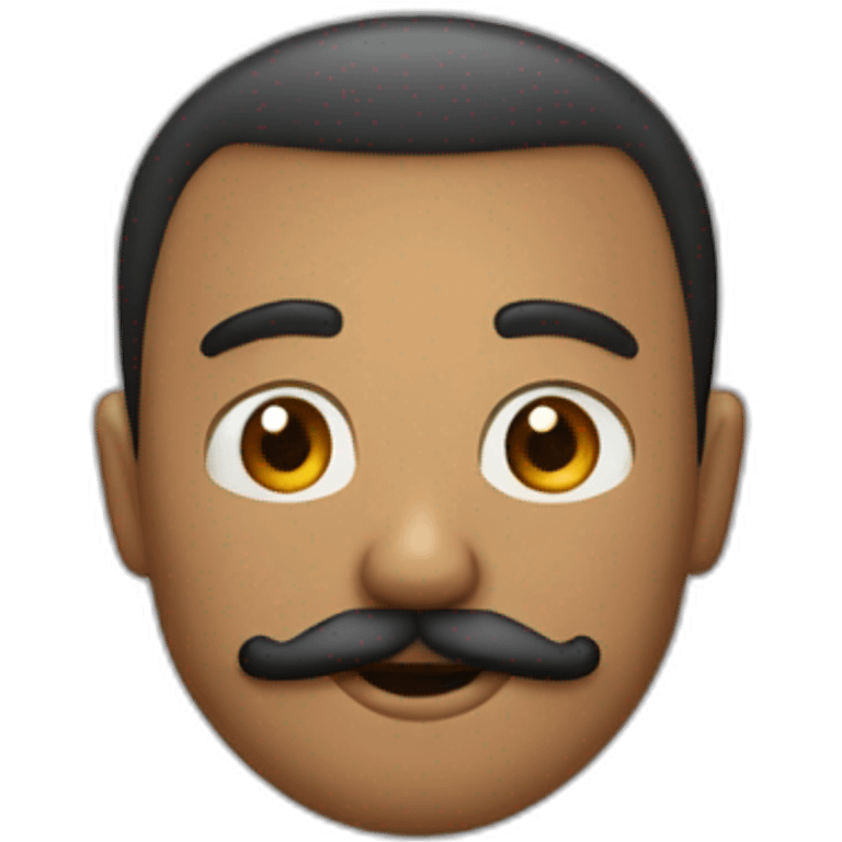 hombre 27 años de pelo negro y cabeza redonda con un gran bigote durmiendo emoji