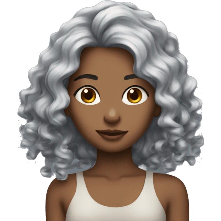 Wavy hair cute model girl  emoji