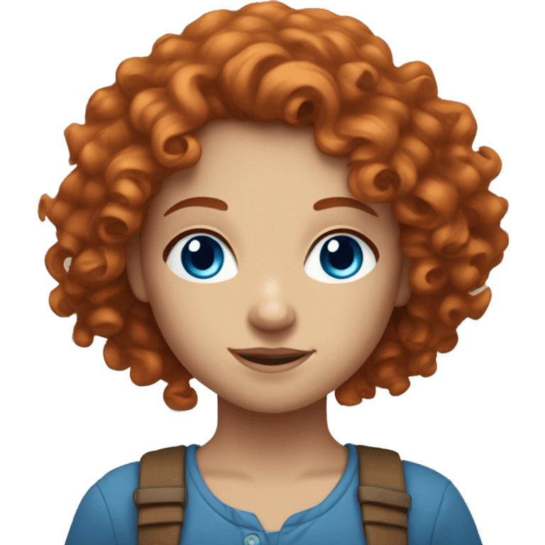 Curly-haired red-haired girl with blue eyes and fair skin emoji