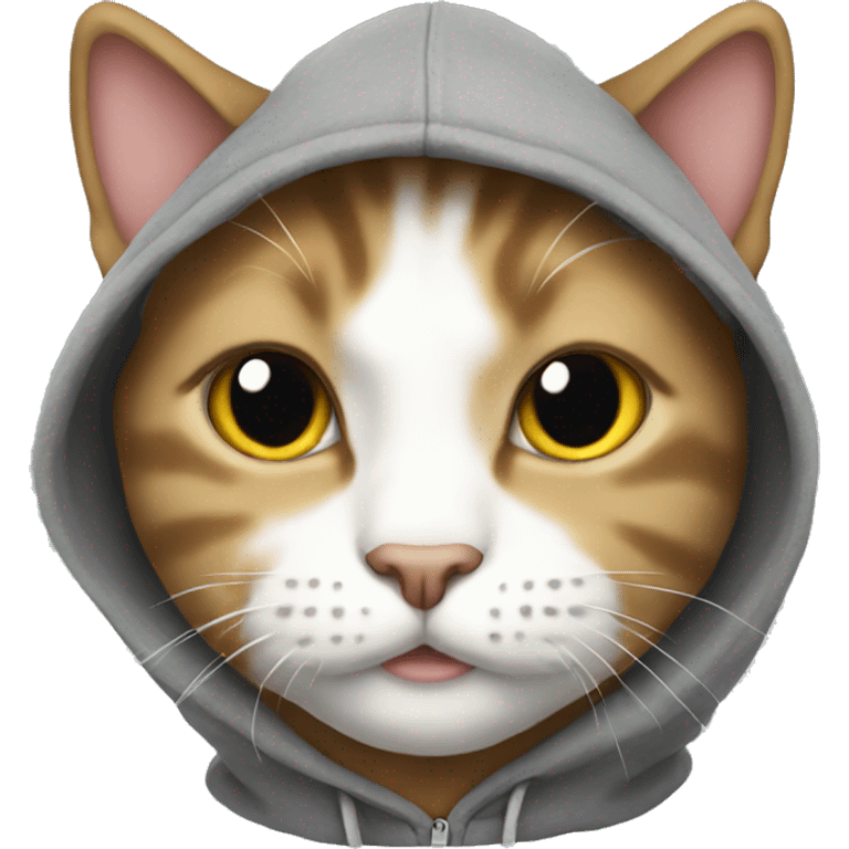 Cat wearing hoodie  emoji