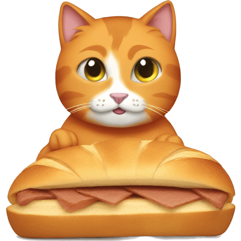 Orange cat eating bread emoji