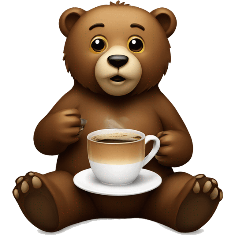 bear with coffe emoji