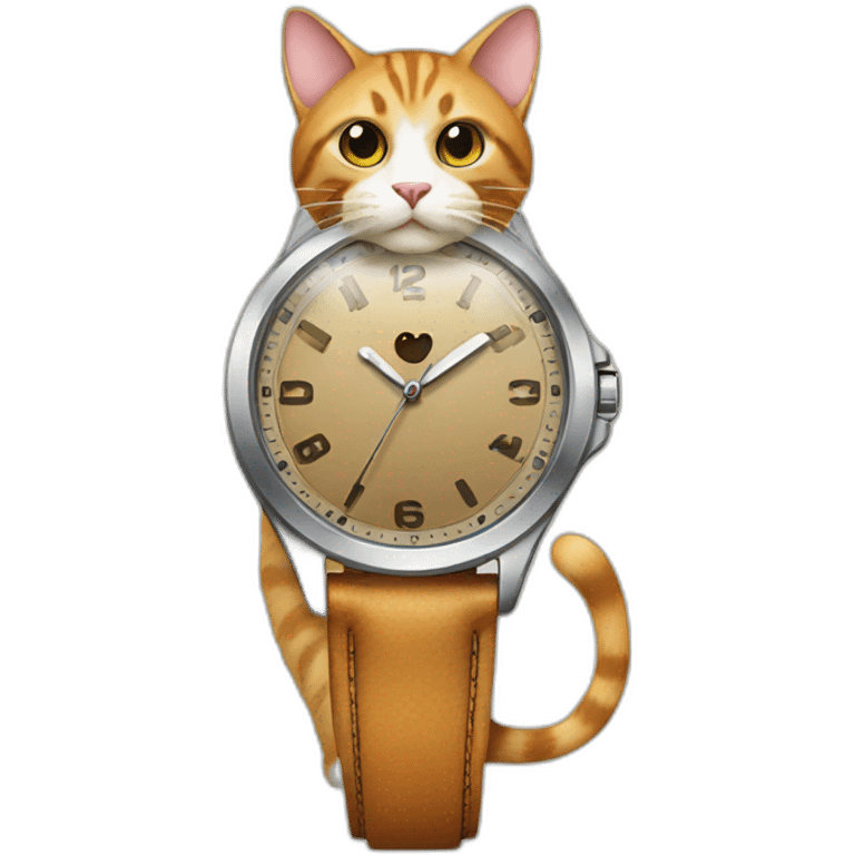 Cat wearing a watch emoji