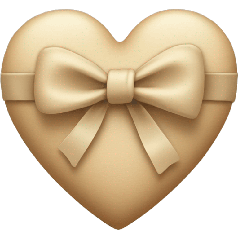 Beige heart with beige bow emoji