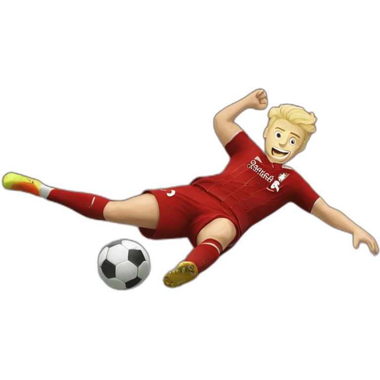 blonde liverpool player kicking emoji