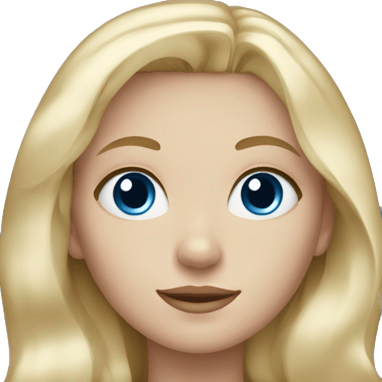 Girl with blonde long hair and white skin and blue eyes  emoji