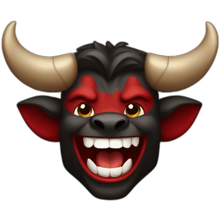 laughing black and red Minotaur emoji