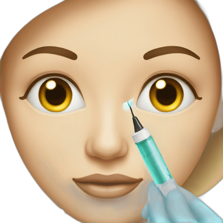 Woman taking a botox injection in the face emoji