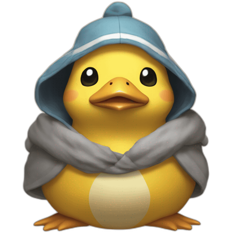 Psyduck with word "FINALE" in a phylactery emoji