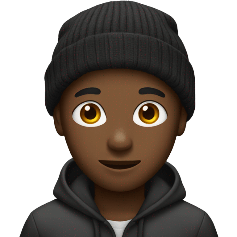 Black boy with beanie emoji