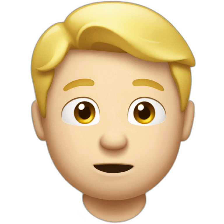 blond fat guy face smelling finger emoji