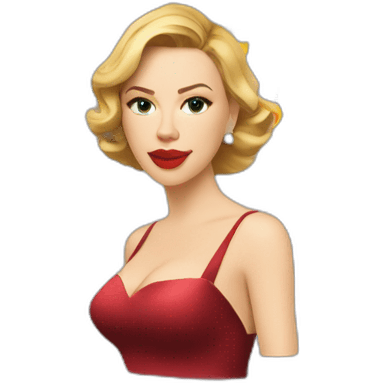 Scarlett Johansson in a cocktail dress emoji