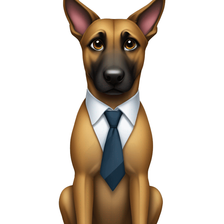 malinois avec une cravate  emoji