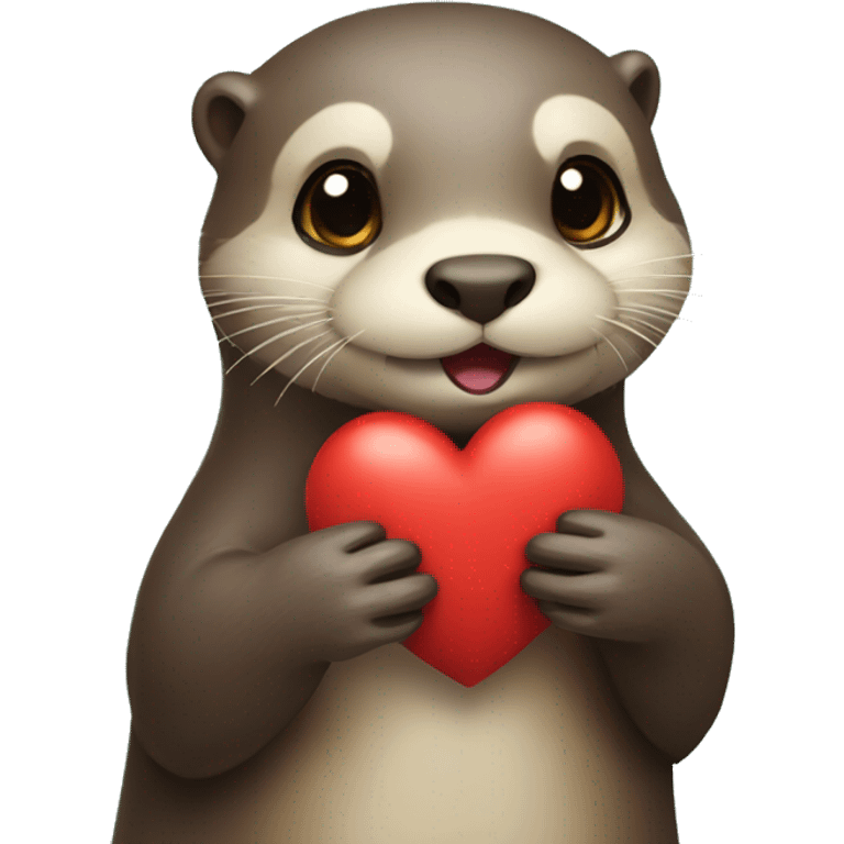 otter holding a heart emoji