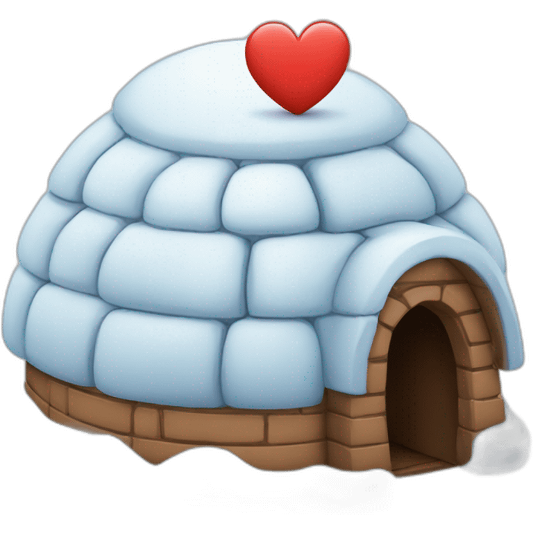 igloo with big cute heart symbol on top of it emoji