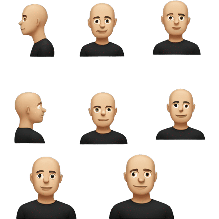 bald guy in black shirt, emoji style emoji