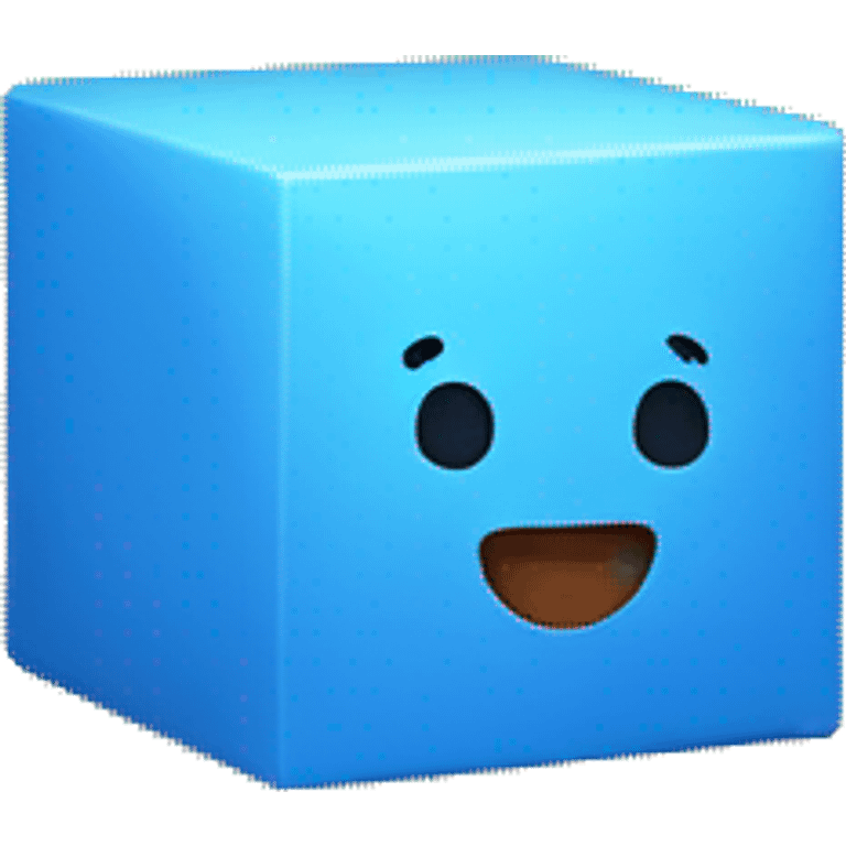 A cute blue cube emoji