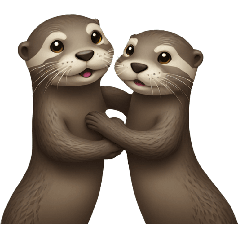 two otters holding hands emoji