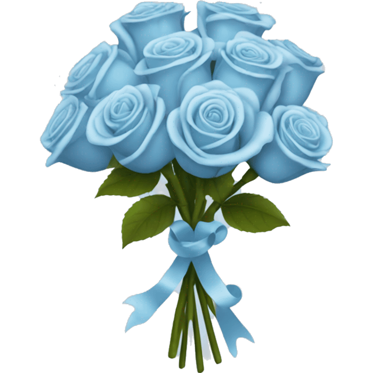 Light blue rose bouquet  emoji