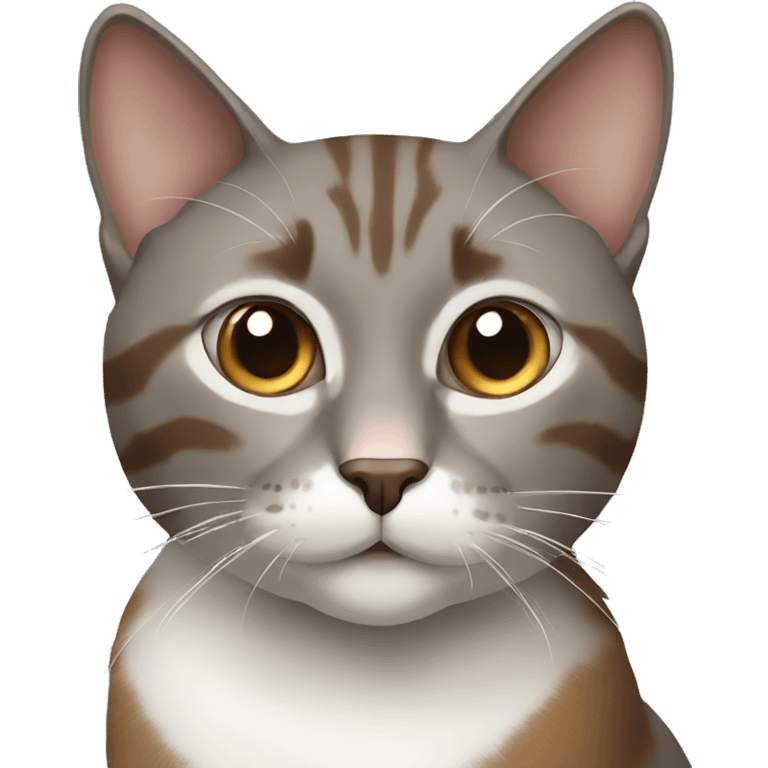 grey and brown cat emoji