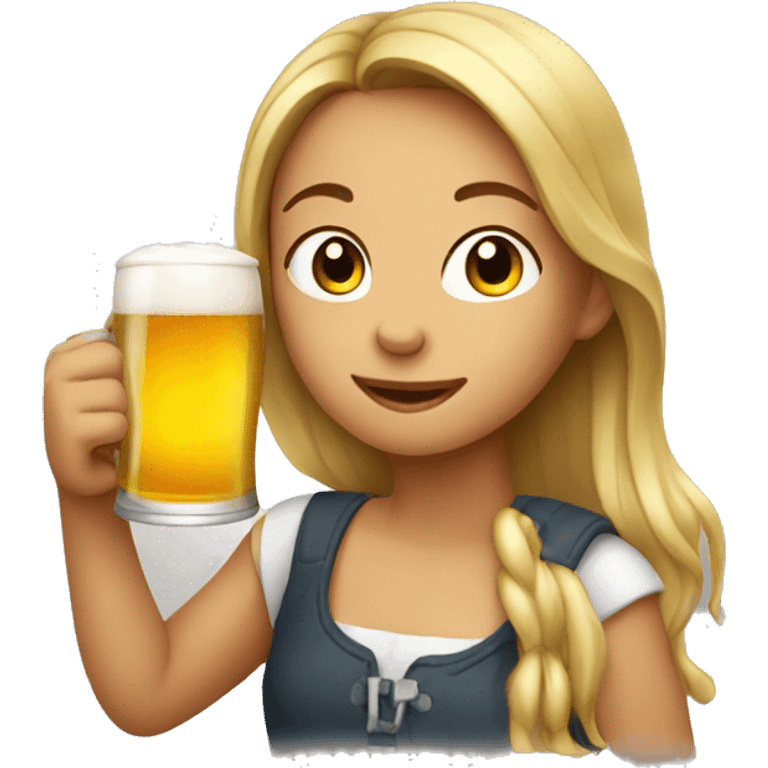 Girl drinking a beer  emoji