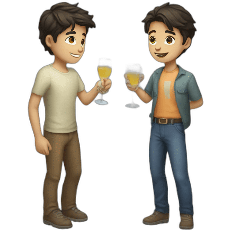 Clicking the glass boy and gi emoji