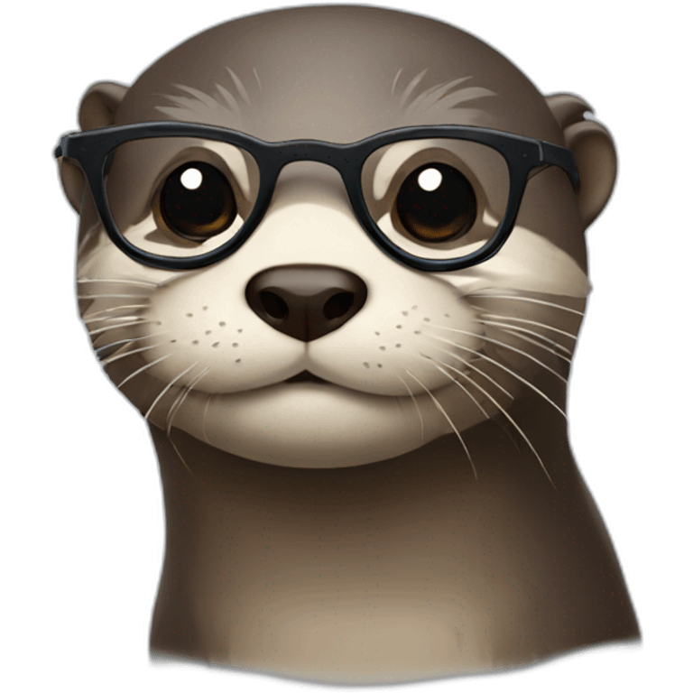 otter with glasses carrying otter with glasses emoji