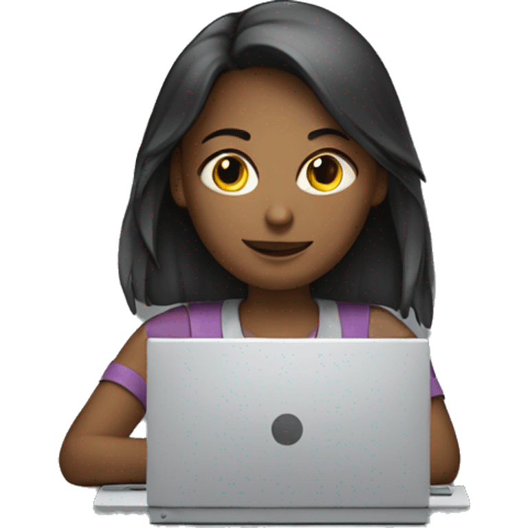 girl working at computer emoji