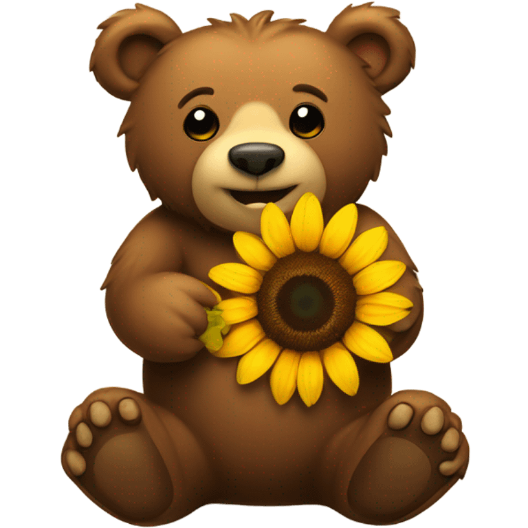 Bear with sunflower  emoji