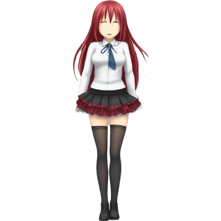 full body short skirt tights sleeping Rias Gremory anime style art emoji