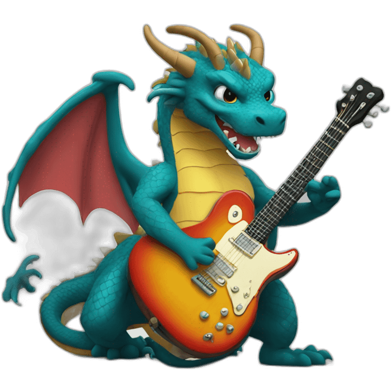 dragon playing guitar emoji