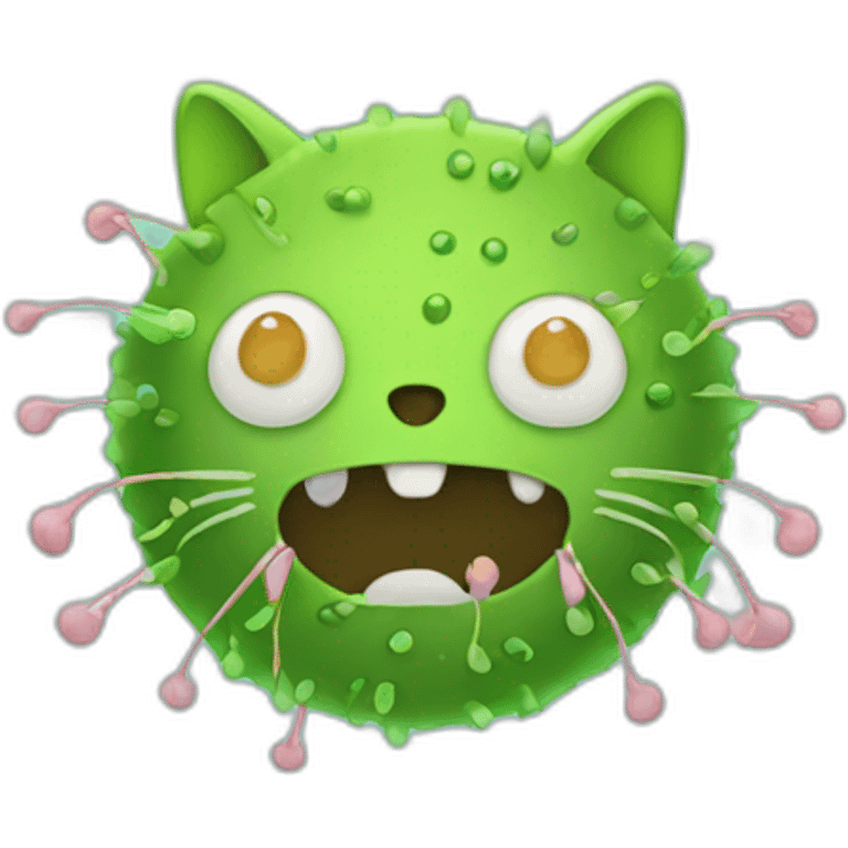 Bacteria with cat head emoji