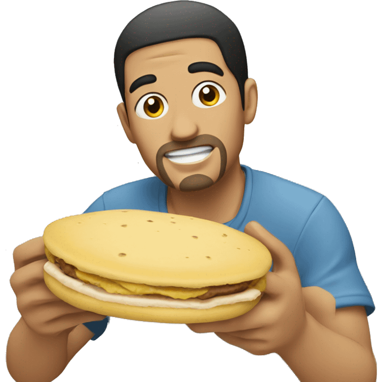 Guy eating Arepa emoji