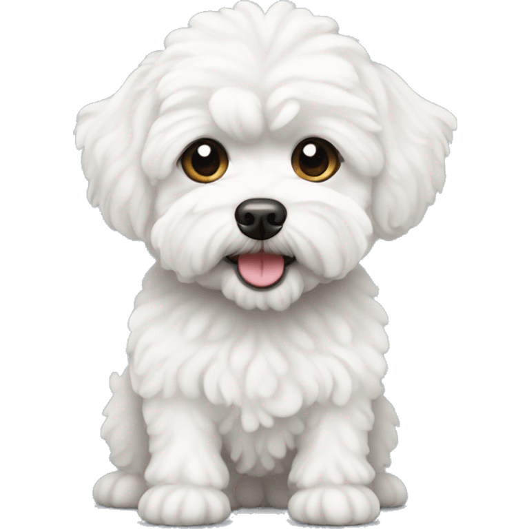 White maltipoo dog emoji