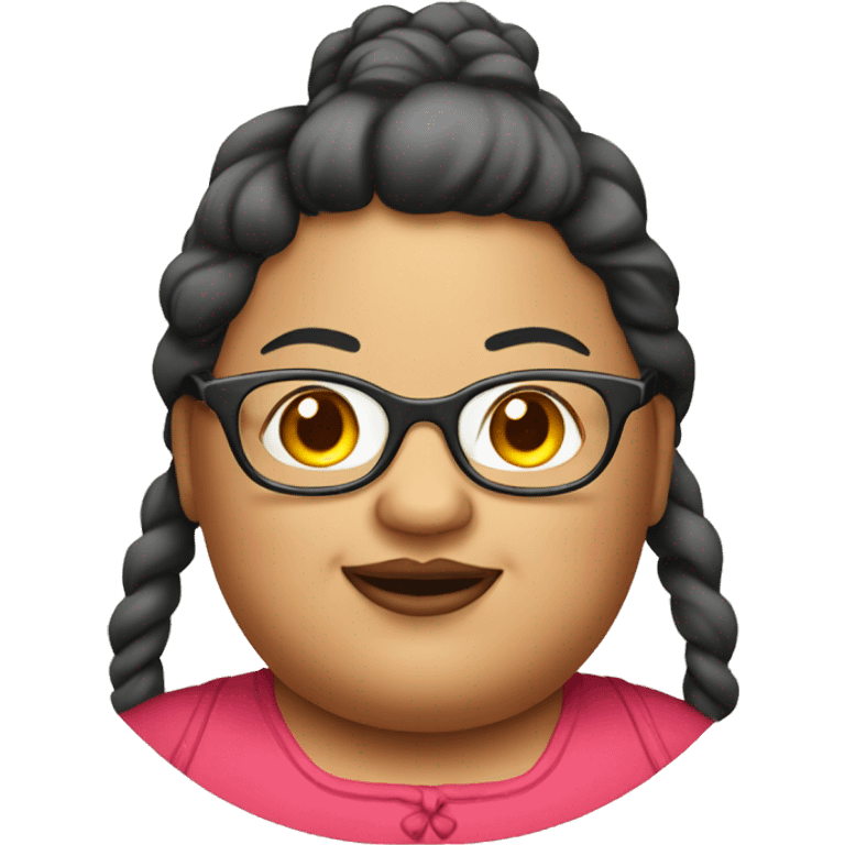 Fat lady with a bib and glasses  emoji