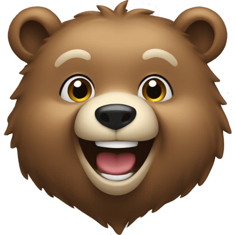 Bear smiling wearing a go l d emoji