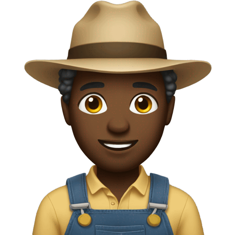 Black man farming emoji