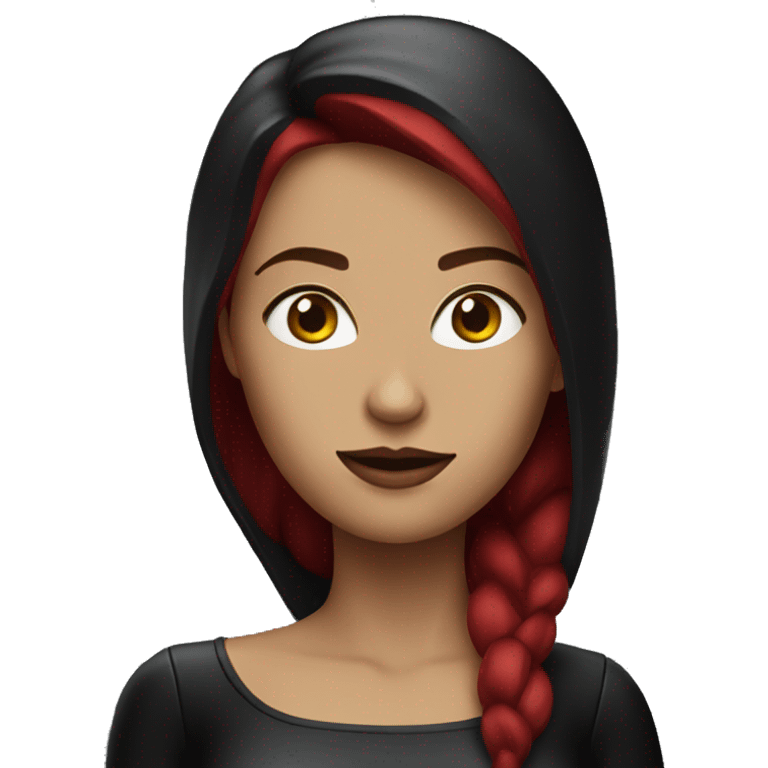 A woman with dark red hair and black latex clothes emoji