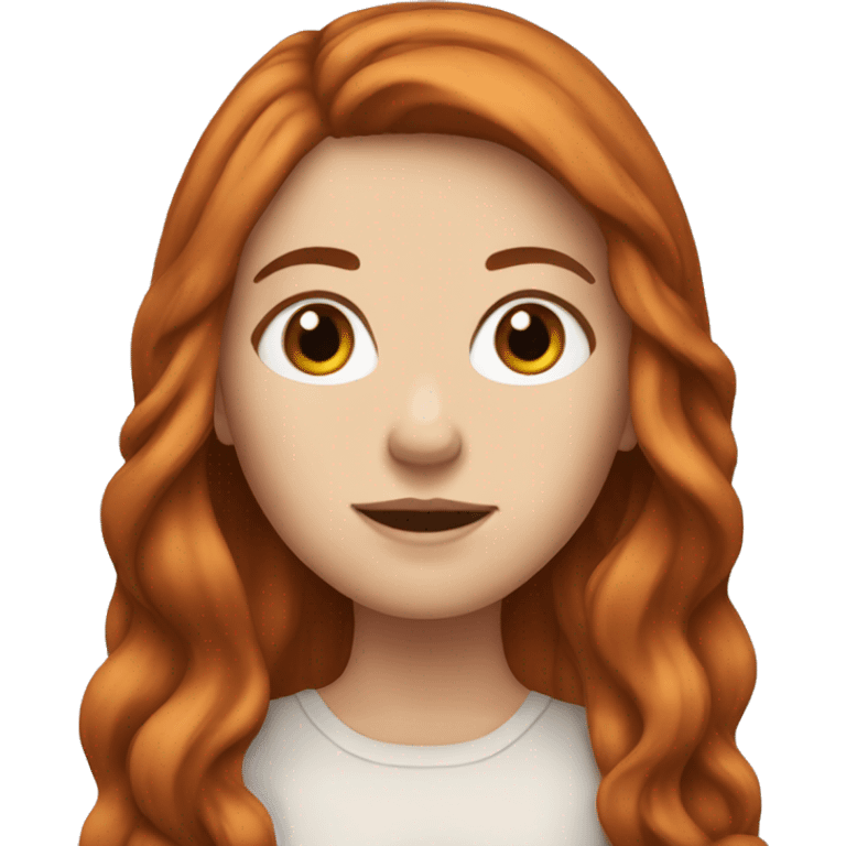 white girl with long auburn hair  emoji