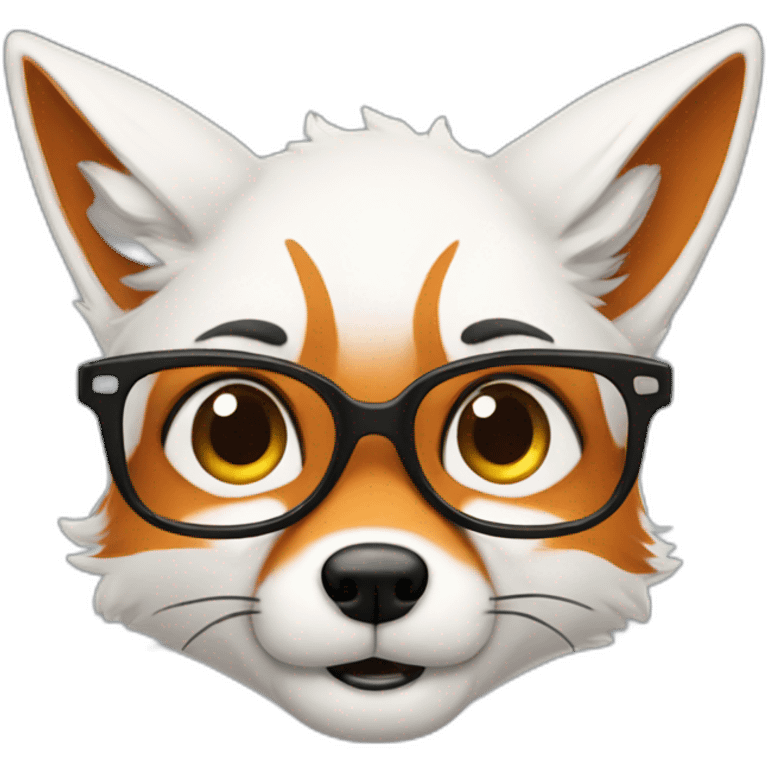 a nerdy fox with dark hair emoji