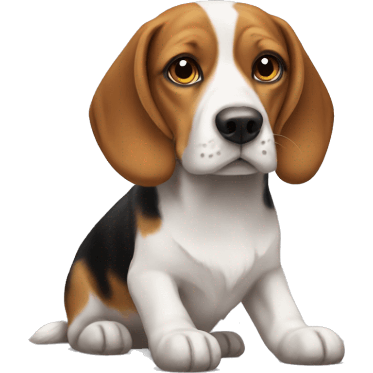 beagle with papillon emoji