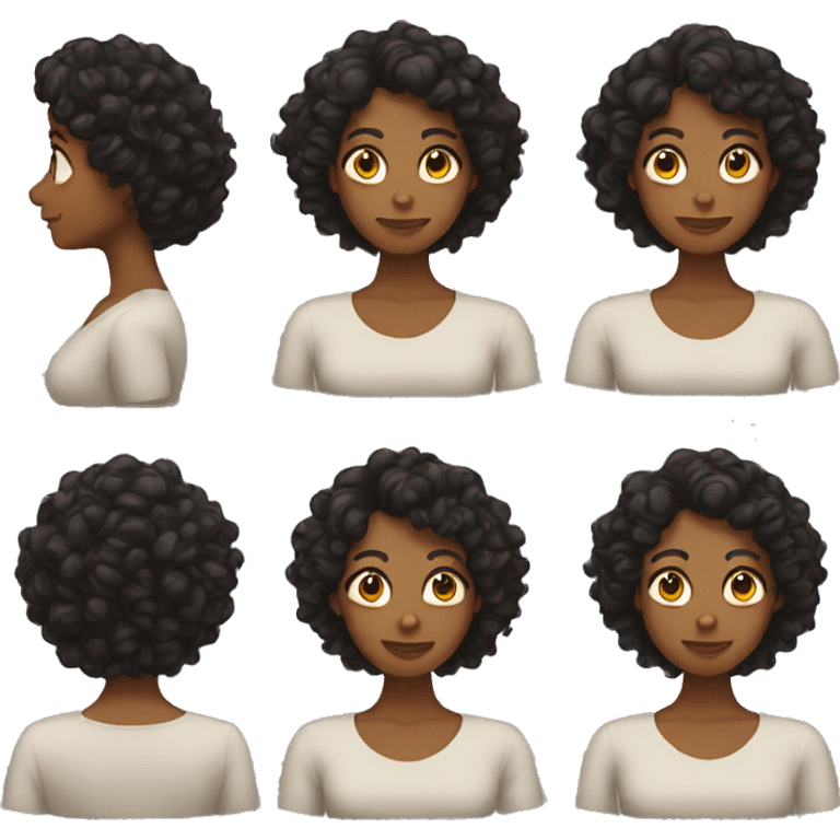 Woman with curly dark drown hair  emoji